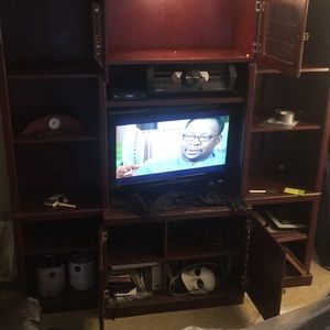 A Cherry Wood Wall Unit